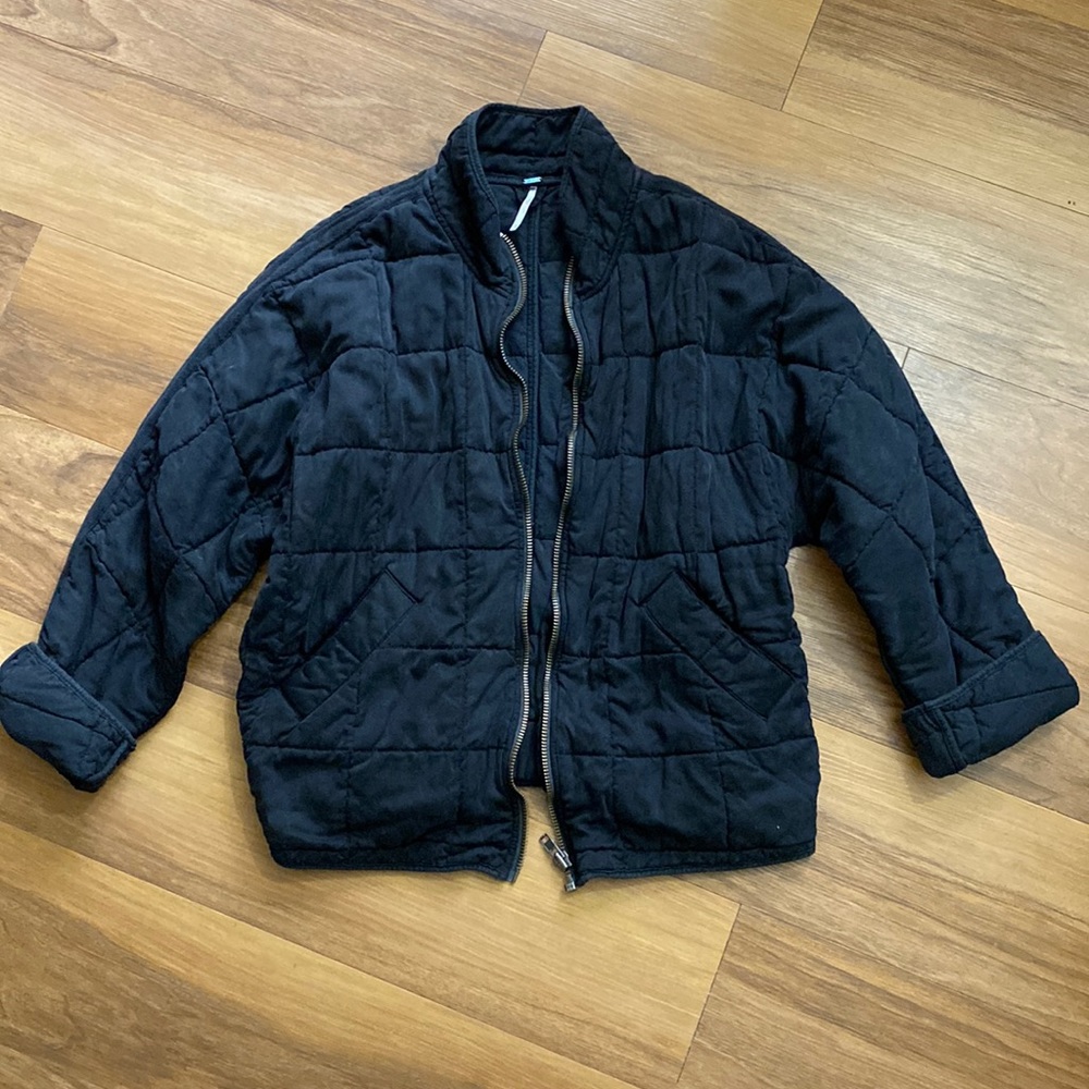 Free People Dolman Quilted Jacket S Black